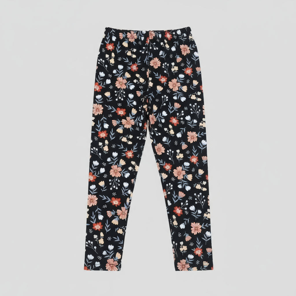 Black with Orange flowers