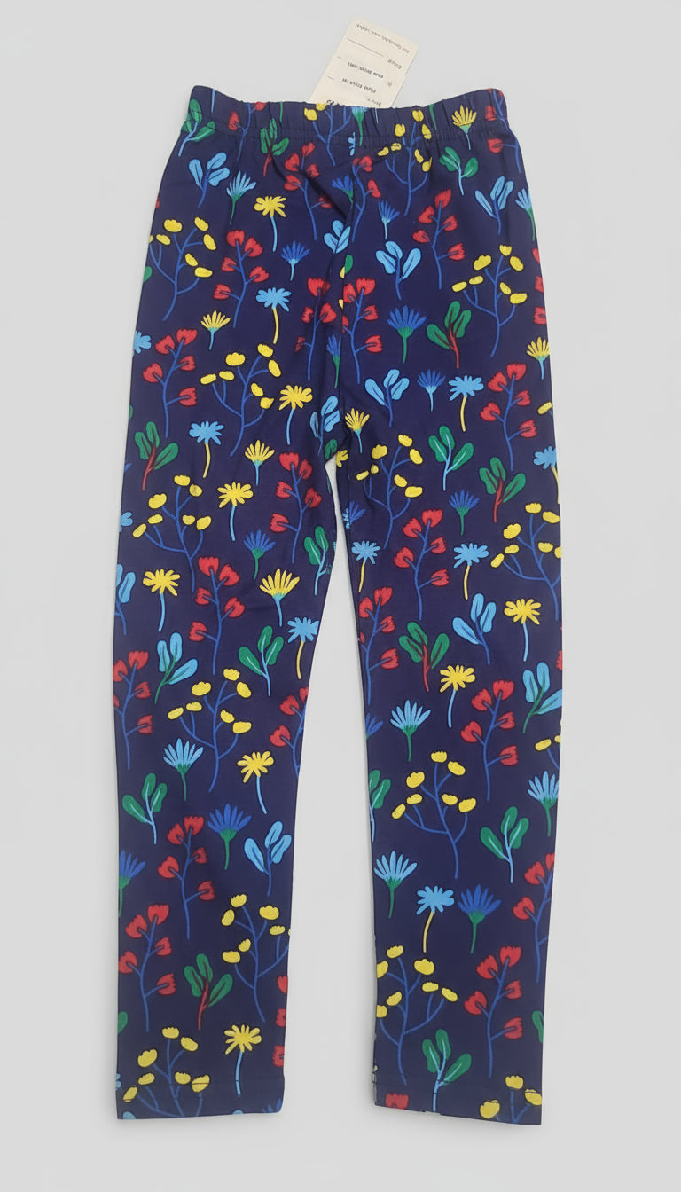 Blue tights with yellow flowers