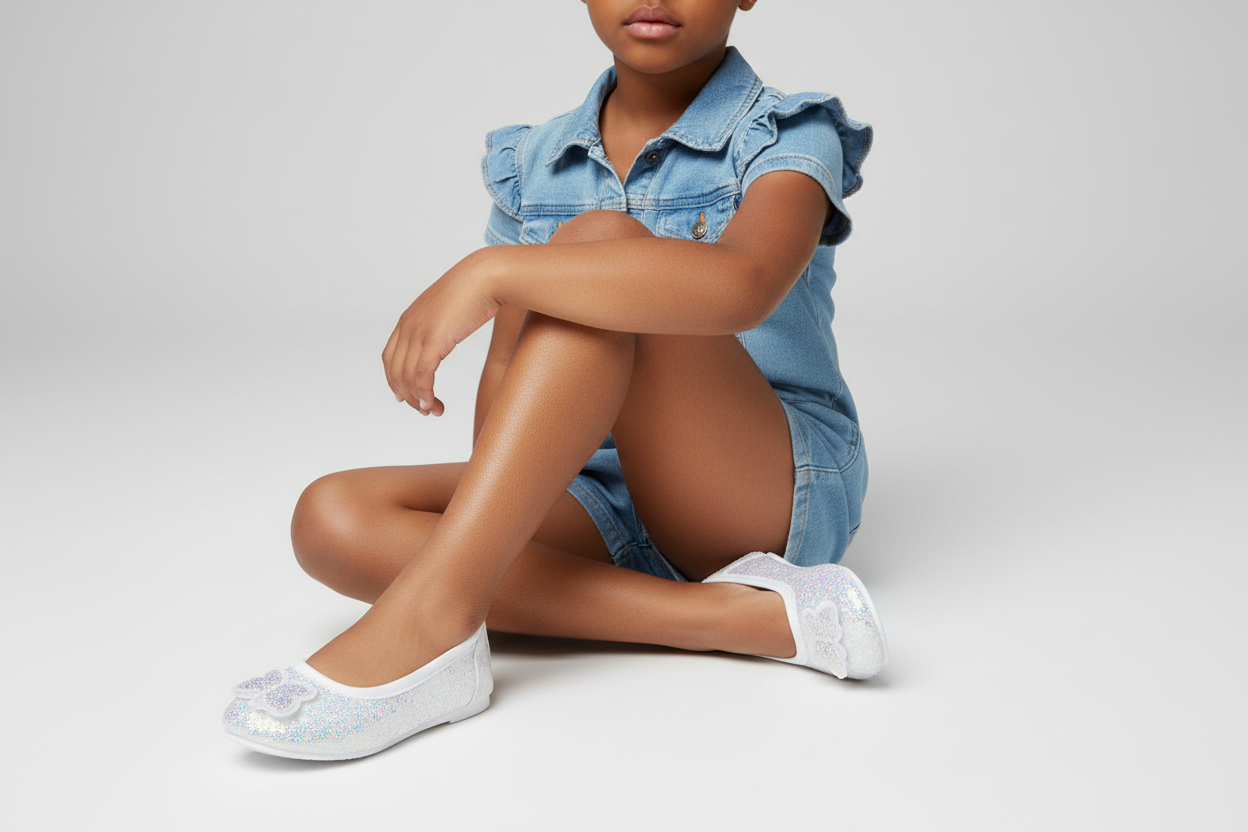 Girls Ballet Shoes | White & Pink | Sizes 28, 31 & 33 | Elegant & Comfortable