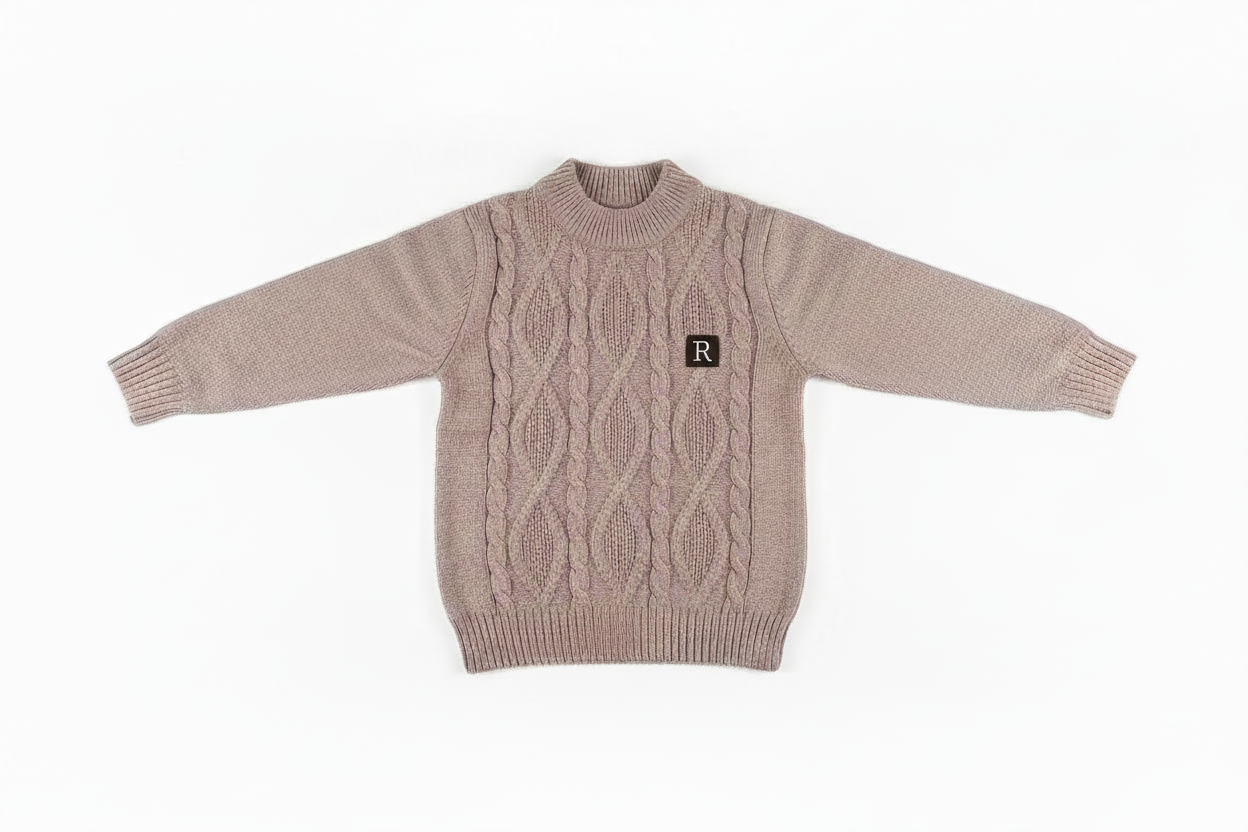Long sleeved knit pattern sweater R