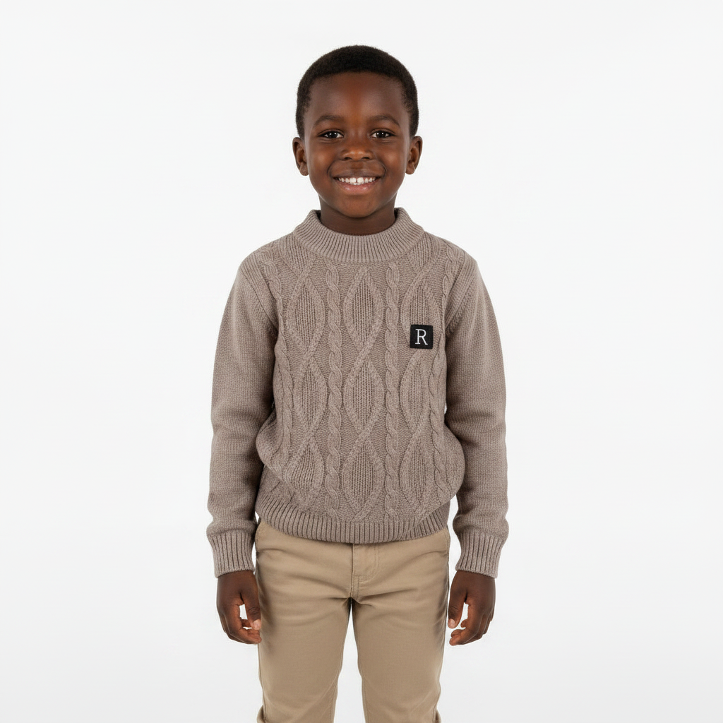 Long sleeved knit pattern sweater R