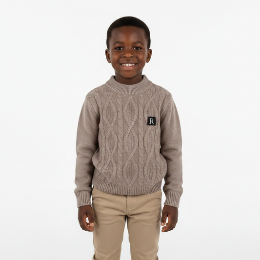 Long sleeved knit pattern sweater R