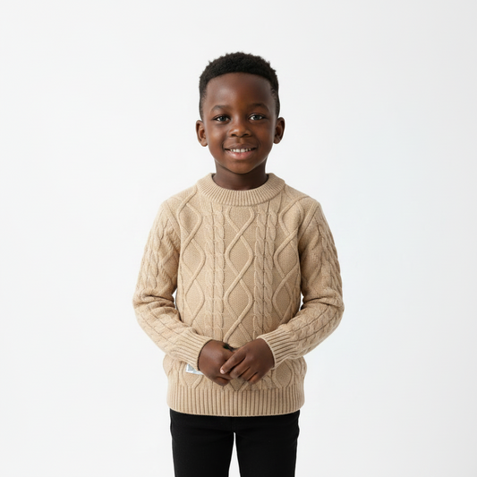 Long sleeved knit pattern sweater NDFGH