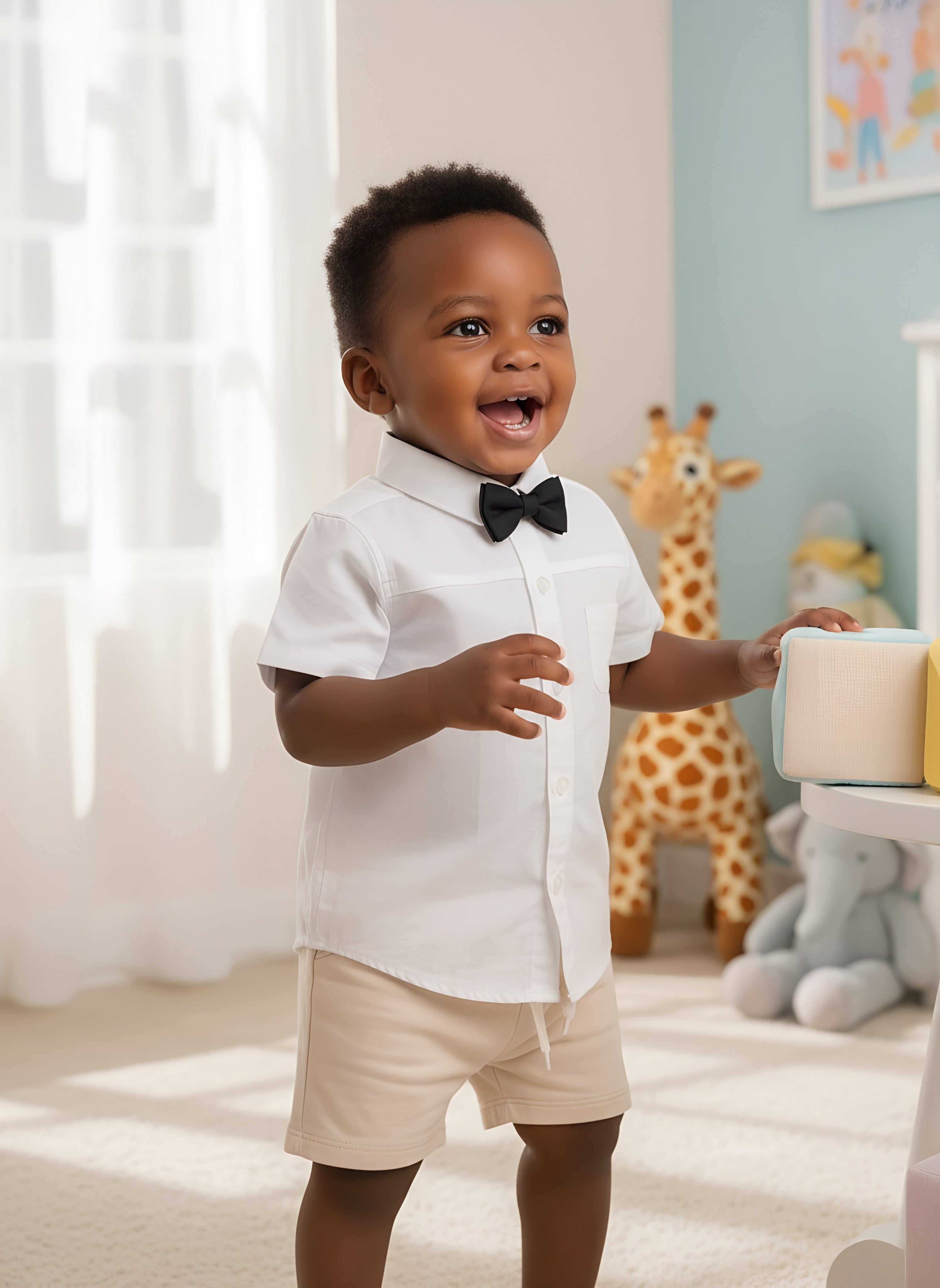 White & Blue Boys Official Bodysuit Shirt | Ages 3–6m