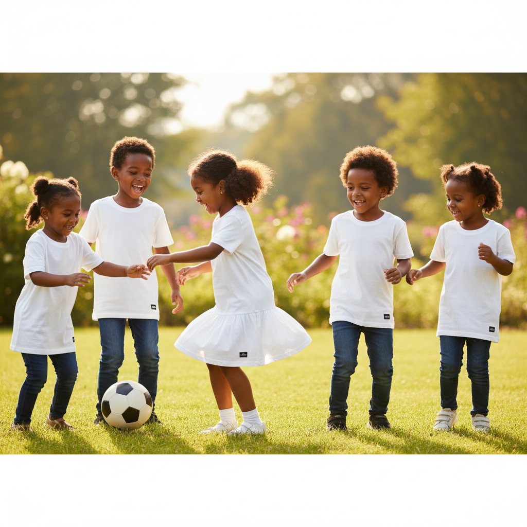 Kids Plain Cotton T-Shirts | Sizes M–XXL | White, Black & Yellow Tees