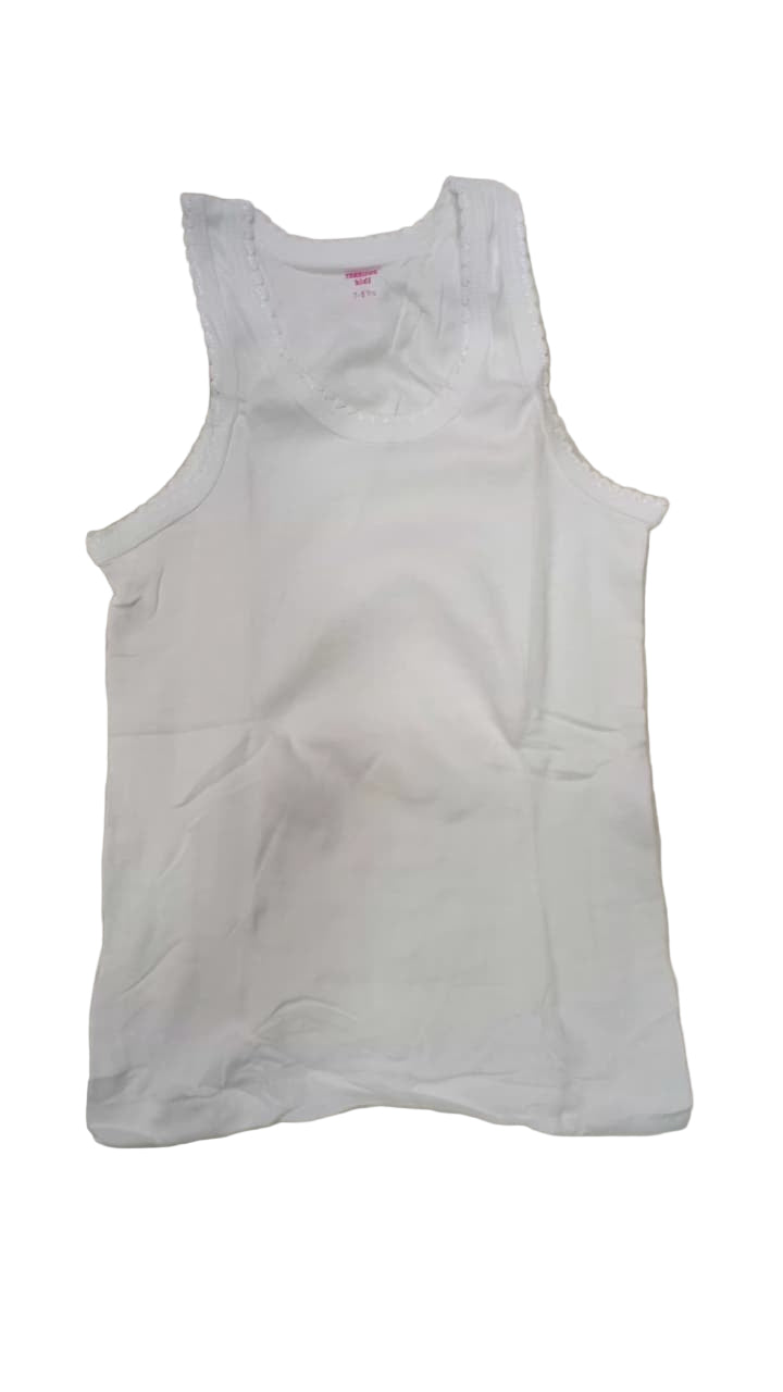 Yarrison Pure 100% Cotton Singlet Girls Vests | Ages 3–4, 7–8 Years