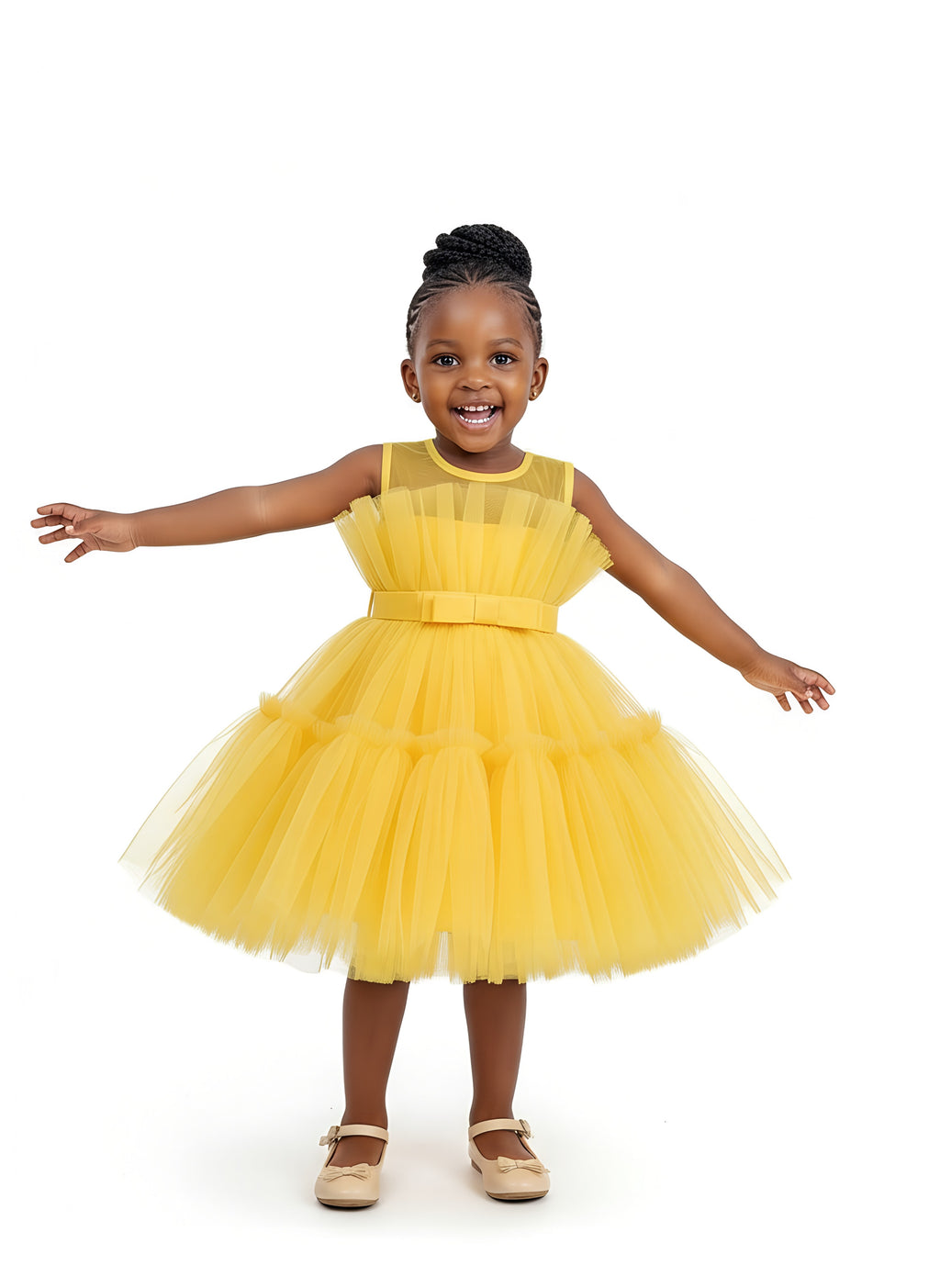 Girls’ Layered Stylish Dress | Elegant Kids Outfit | Sizes Available