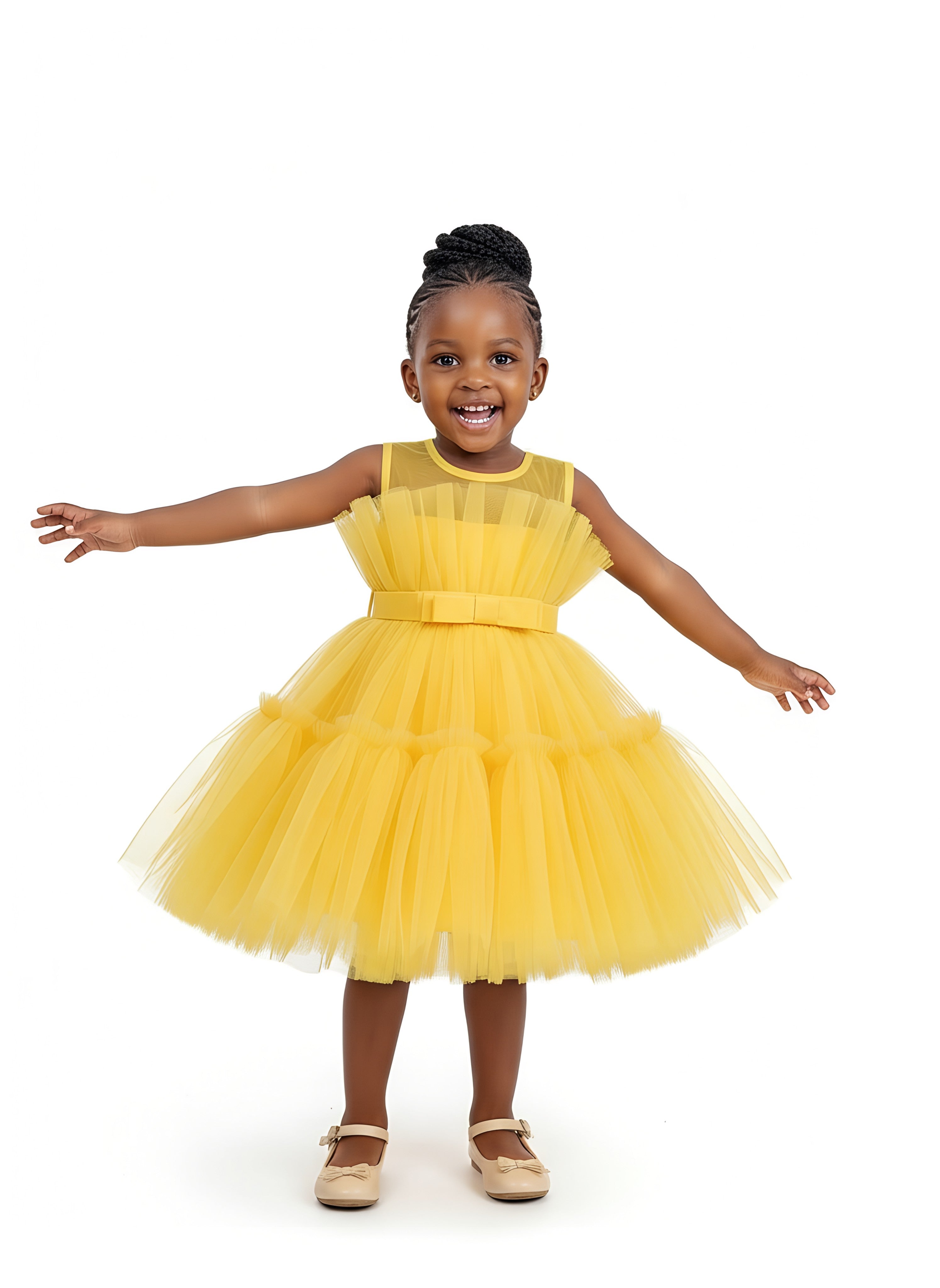 Girls’ Layered Stylish Dress | Elegant Kids Outfit | Sizes Available