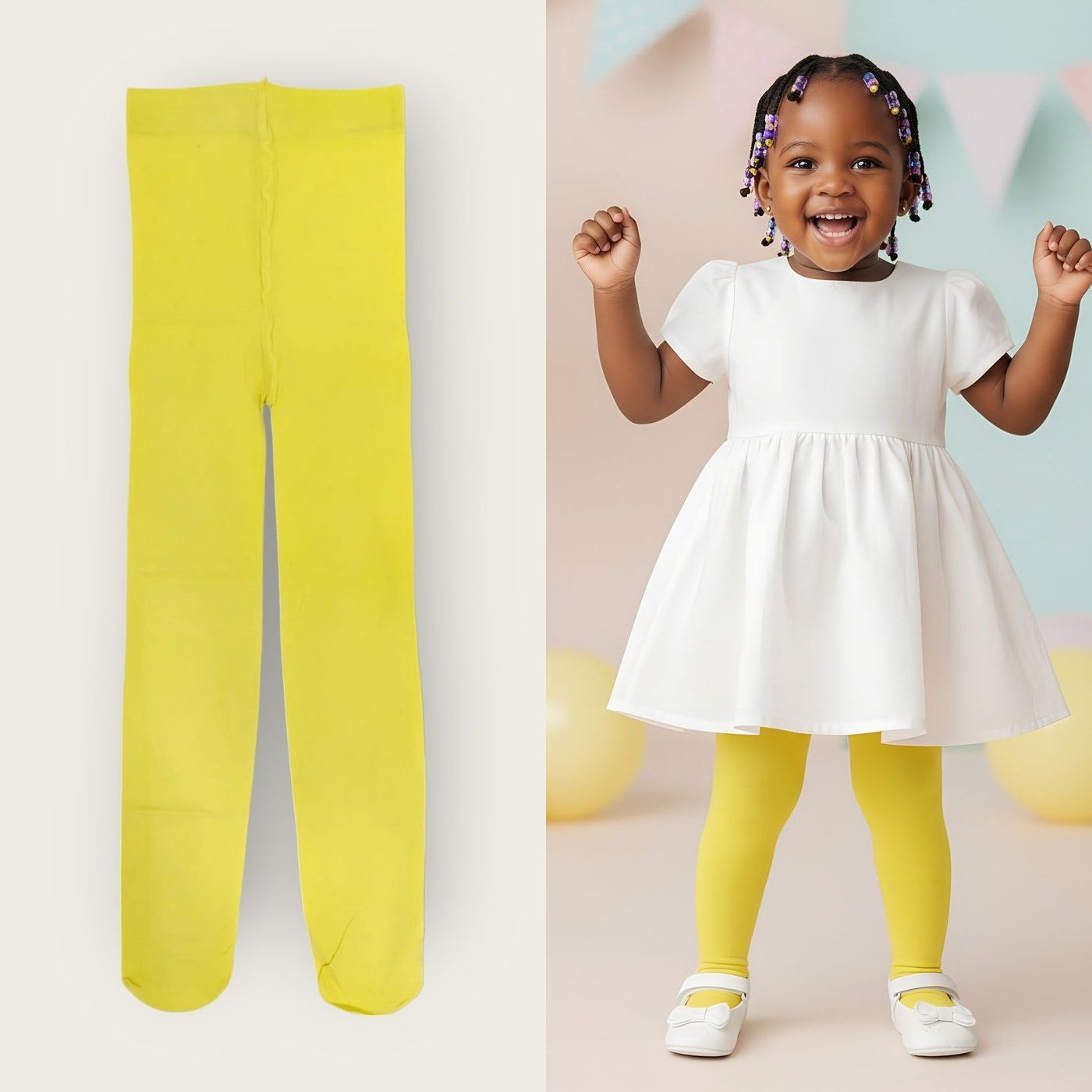 Yellow Light Stockings | Soft Cotton | Sizes 2–5m, 9–12m