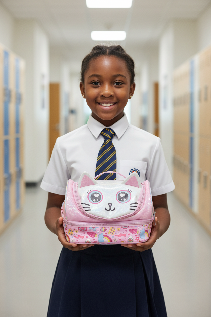 Cat-Themed Lunch Bag for Kids | Cute & Durable Lunch Carrier