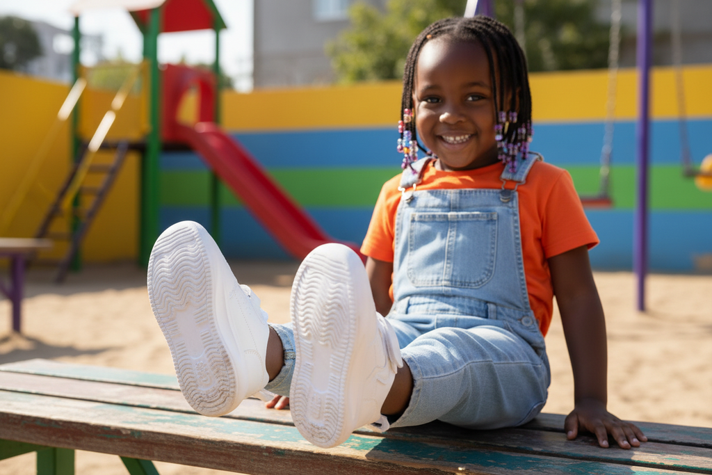 New White Sport Shoes for Kids | Comfortable & Durable Active Footwear