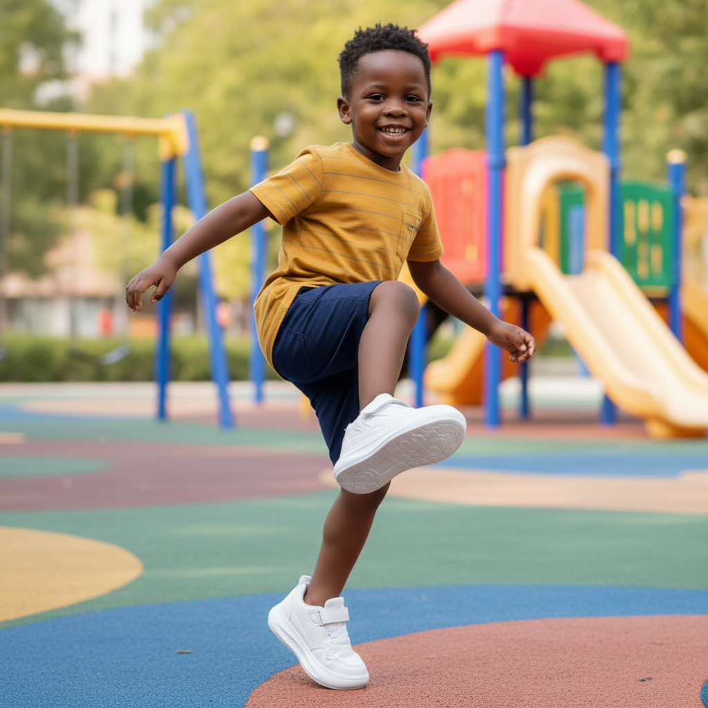 New White Sport Shoes for Kids | Comfortable & Durable Active Footwear