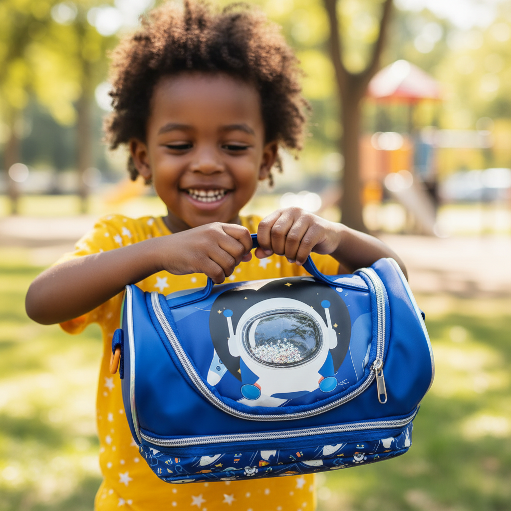 Space-Themed Lunch Bag for Kids | Durable & Spacious Lunch Carrier