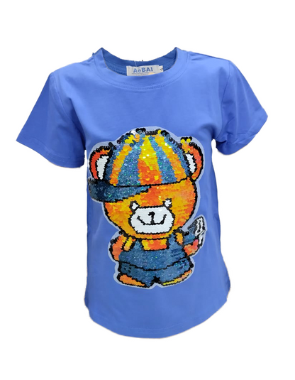 Teddy Bear Themed Boys Sequin T-shirts