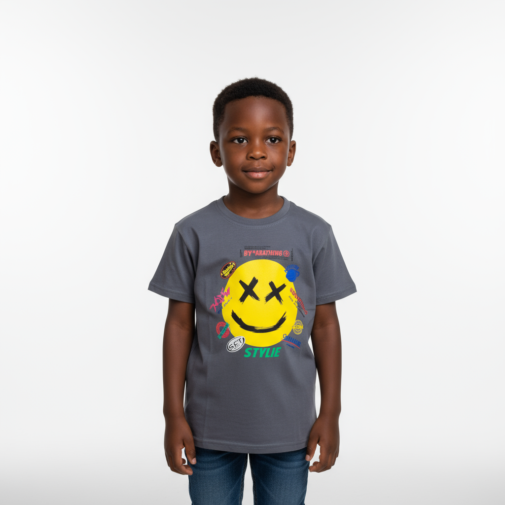 Boys Short Sleeve “Stylie” T-Shirt | Ages 5–10 (120–150) | Comfortable & Trendy