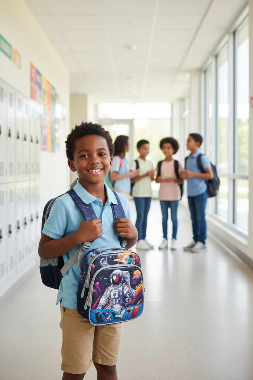 New Space-Themed 3-Piece School Bag Set for Kids | Durable & Waterproof Backpack