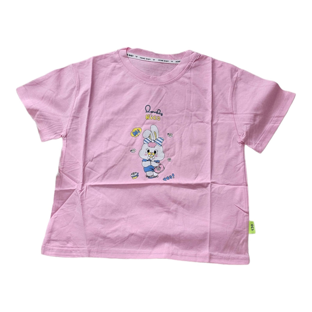 Pink Short Sleeve Girls T-Shirts