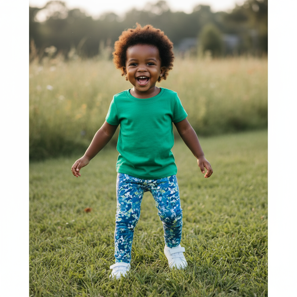 Blue Abstract Girls' Tights | Sizes 60–80 | Soft, Durable & Stylish