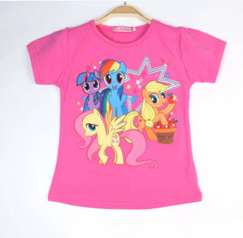 Hot Pink Little Pony Themed Girls T-shirts