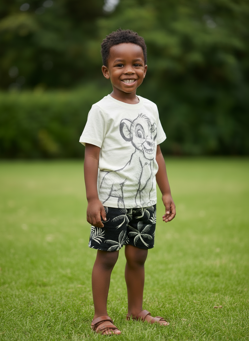 Lion King Cream Short Set | Sizes 2–10 Years