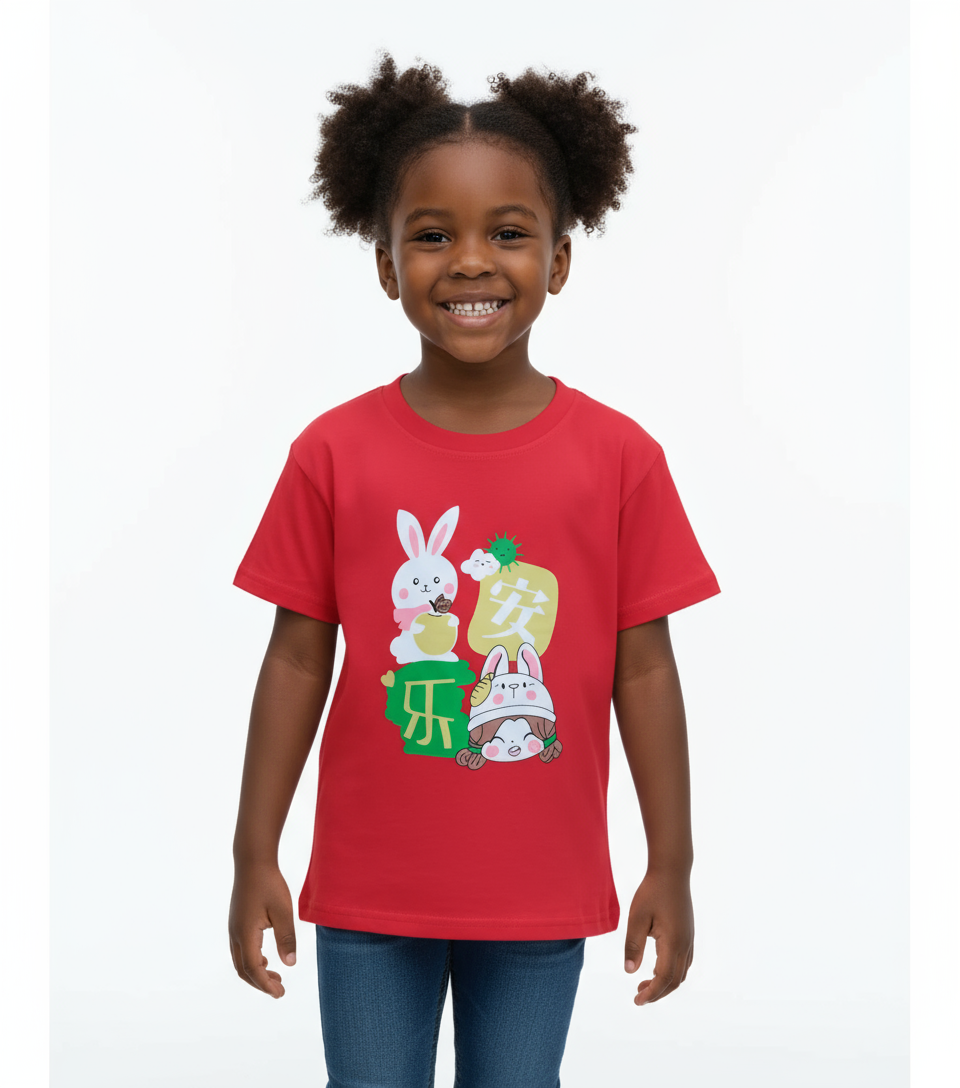 Red Short Sleeved Girls’ T-shirt | Sizes 110, 120 | Soft Cotton Kids Wear