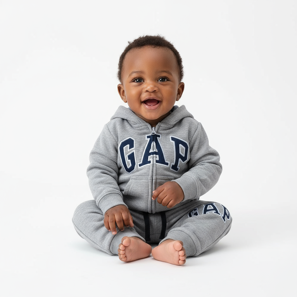 Grey GAP Kids Tracksuit | Unisex | 100% Cotton | Sizes 12‑18M–3T