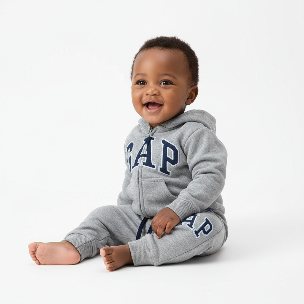 Grey GAP Kids Tracksuit | Unisex | 100% Cotton | Sizes 12‑18M–3T