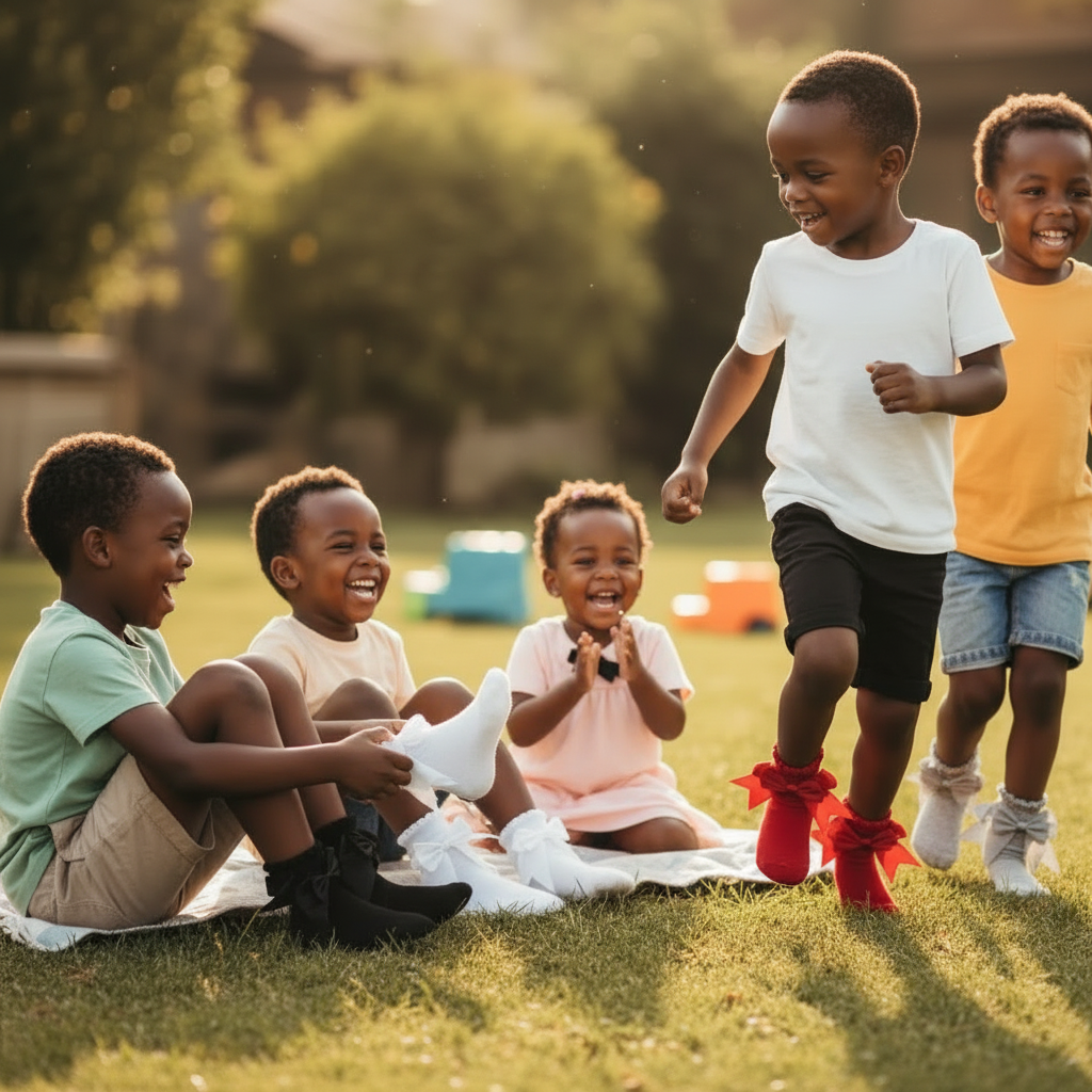 Girls’ Socks with Ribbon | Elegant & Comfortable | Sizes Small–Medium