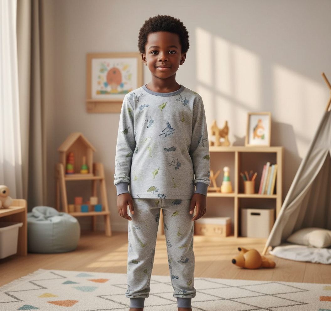 Grey dinosaur boys pajama