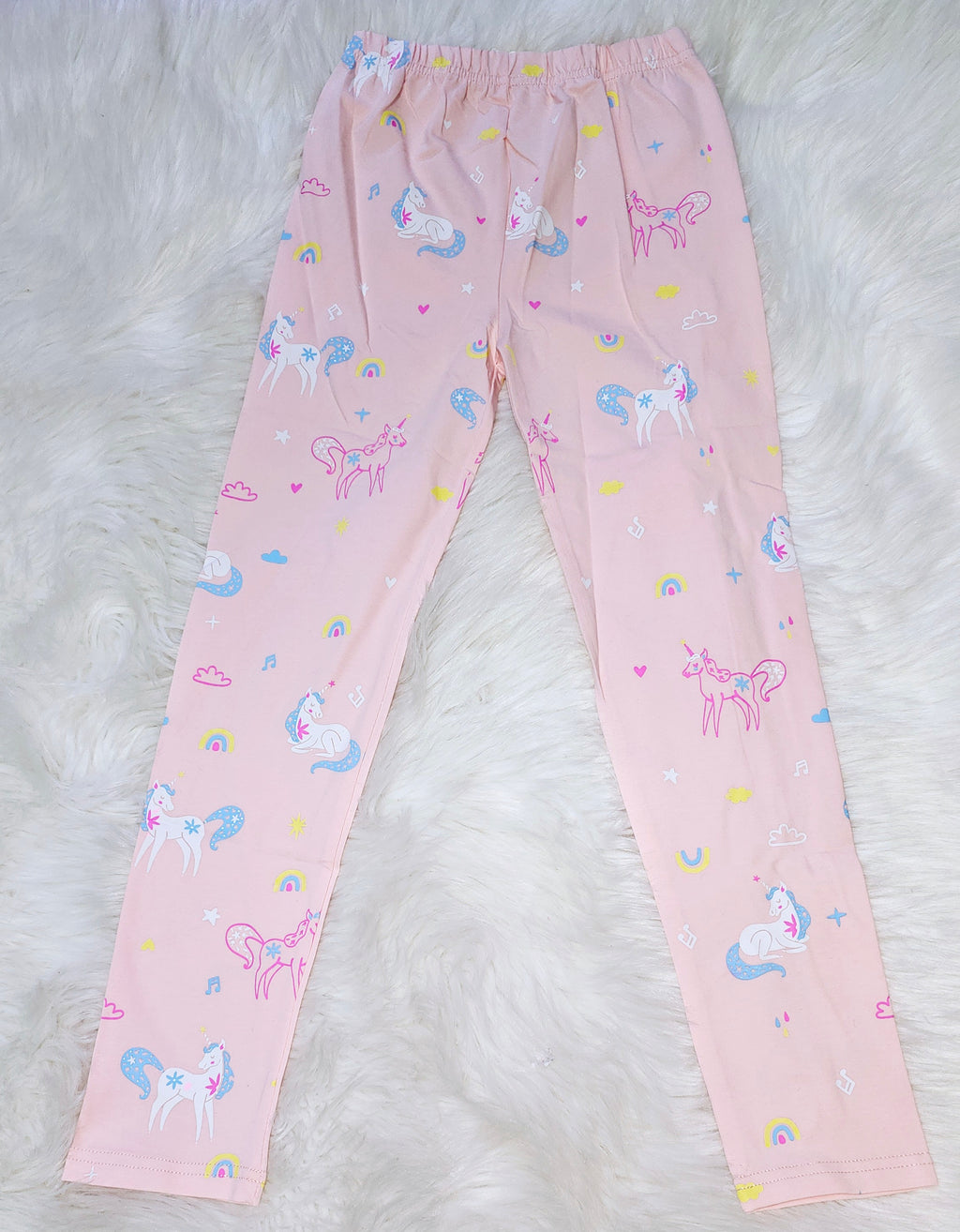 Peach unicorn girls tights