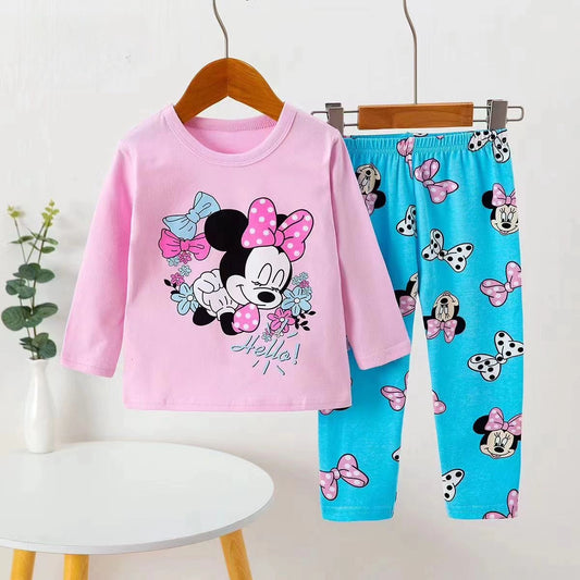 Pink and blue minnie pajama for kids