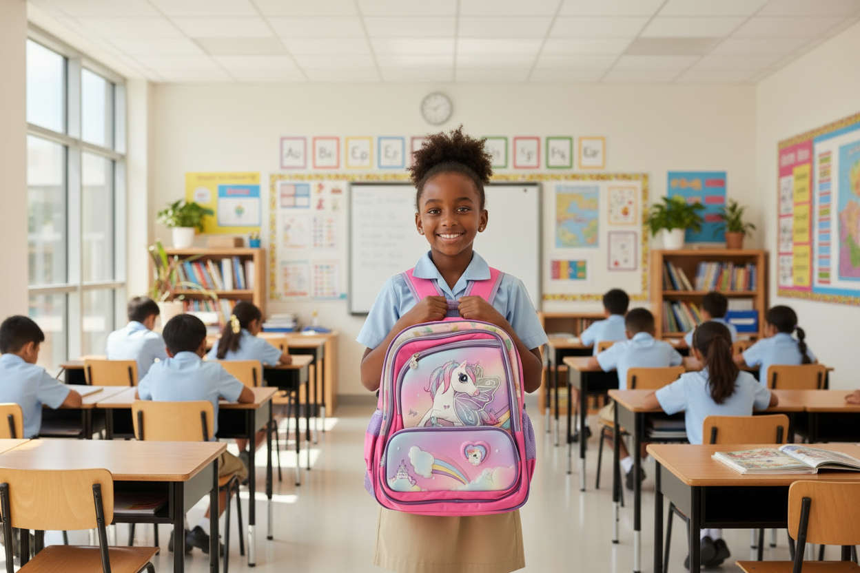 Unicorn Themed School Bag for Girls  | Pink Waterproof Backpack