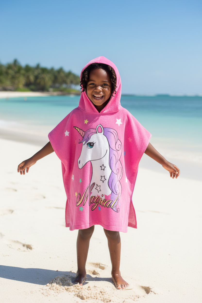 Kids Swimming Themed Towels | Quick Dry Soft Bath & Beach Towel for girls