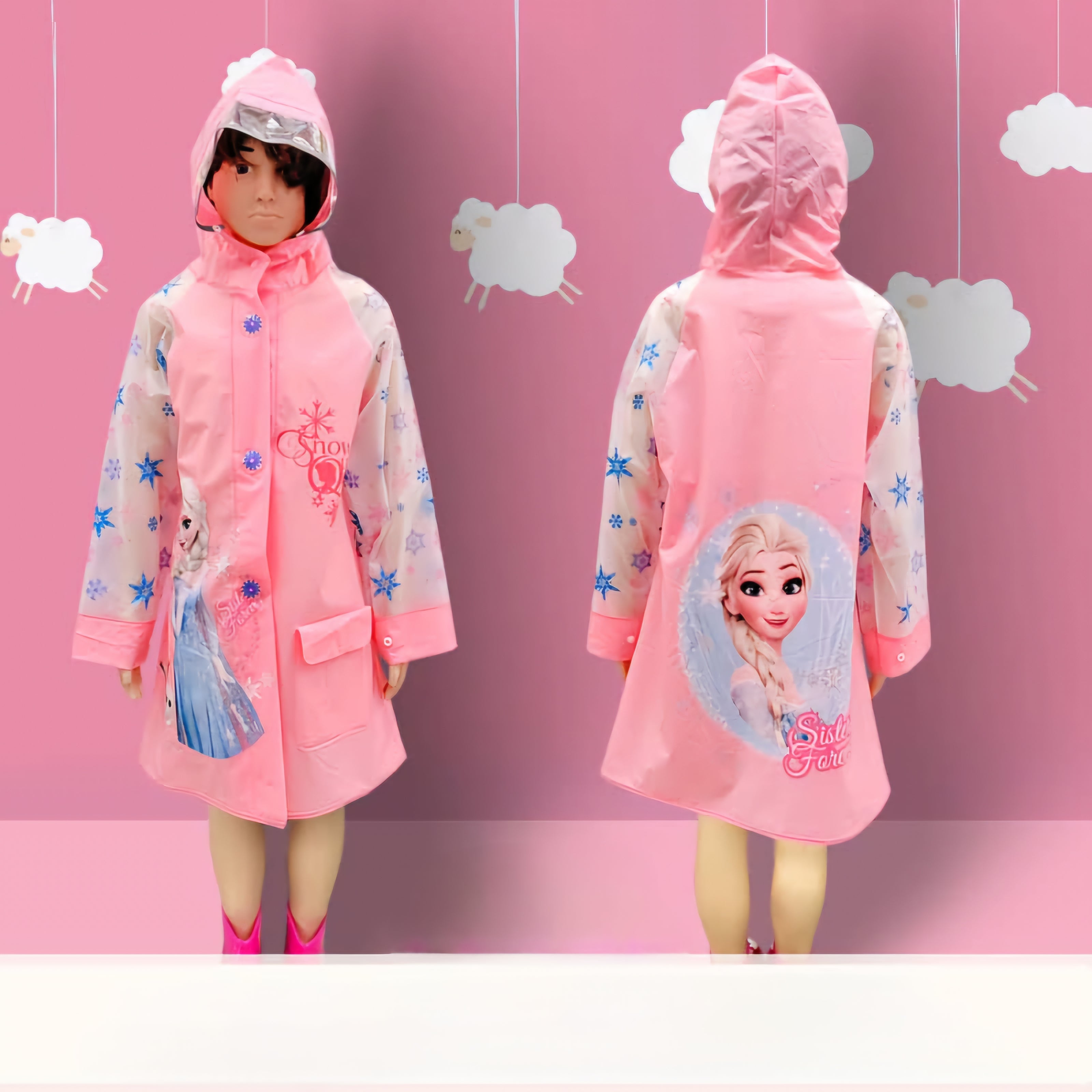 Snow White Kids Pink Rain Jacket | Disney Waterproof Coat | Sizes XXS–L, 8–16