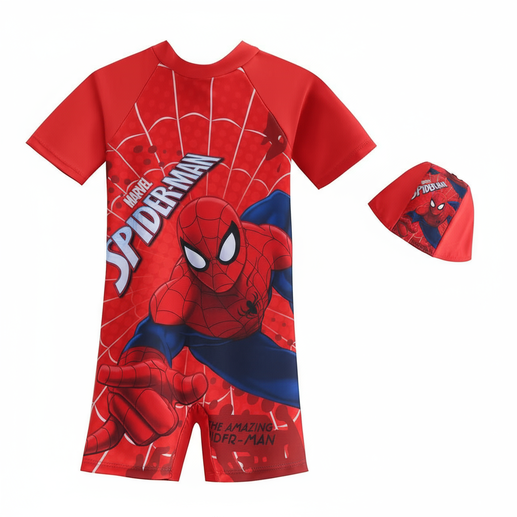 Boys Spiderman Swimming Costume | Sizes S, M, L, 2XL | Fun & Comfortable Swimwear