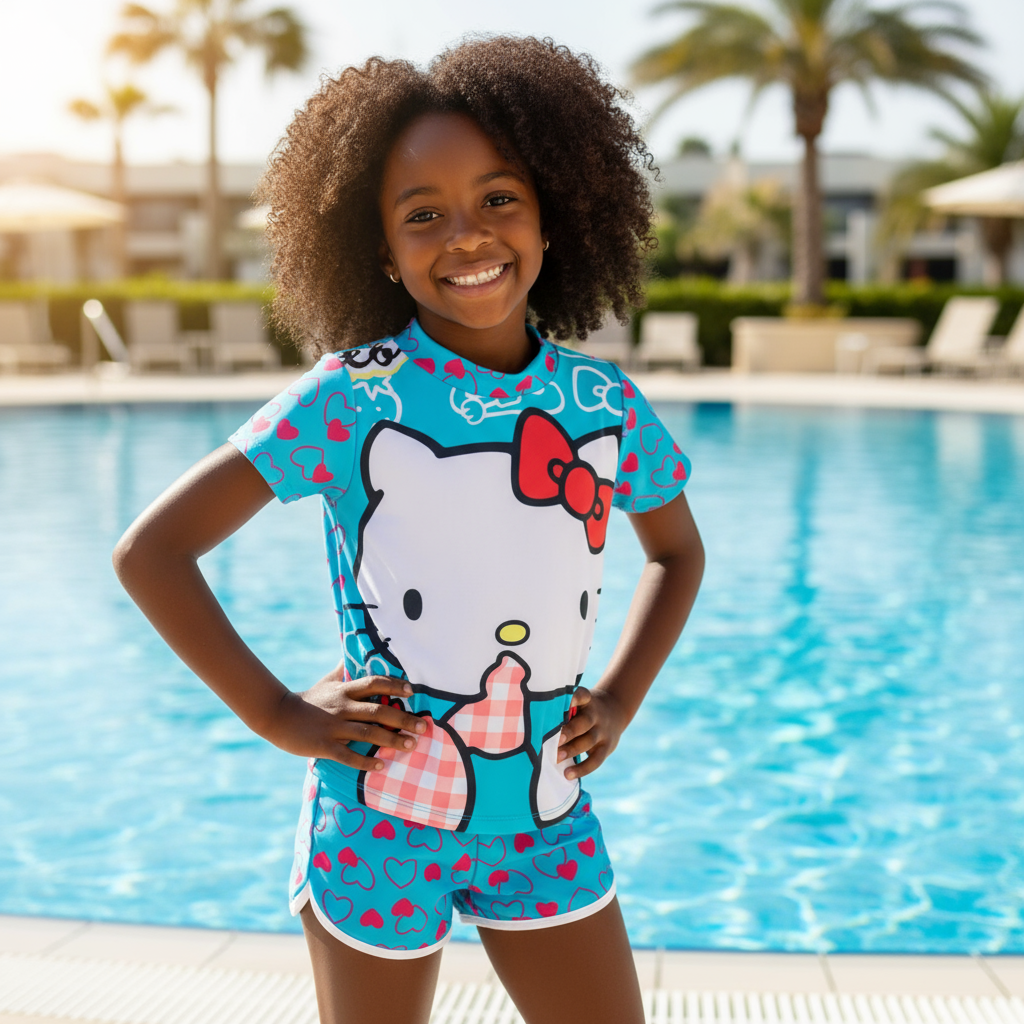Girls’ Swimming Costumes |Two piece Hello kitty| Comfortable & Stylish Swimwear