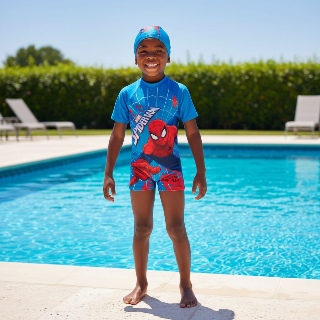 Boys Spiderman Swimming Costume | Sizes S, M, L, 2XL | Fun & Comfortable Swimwear
