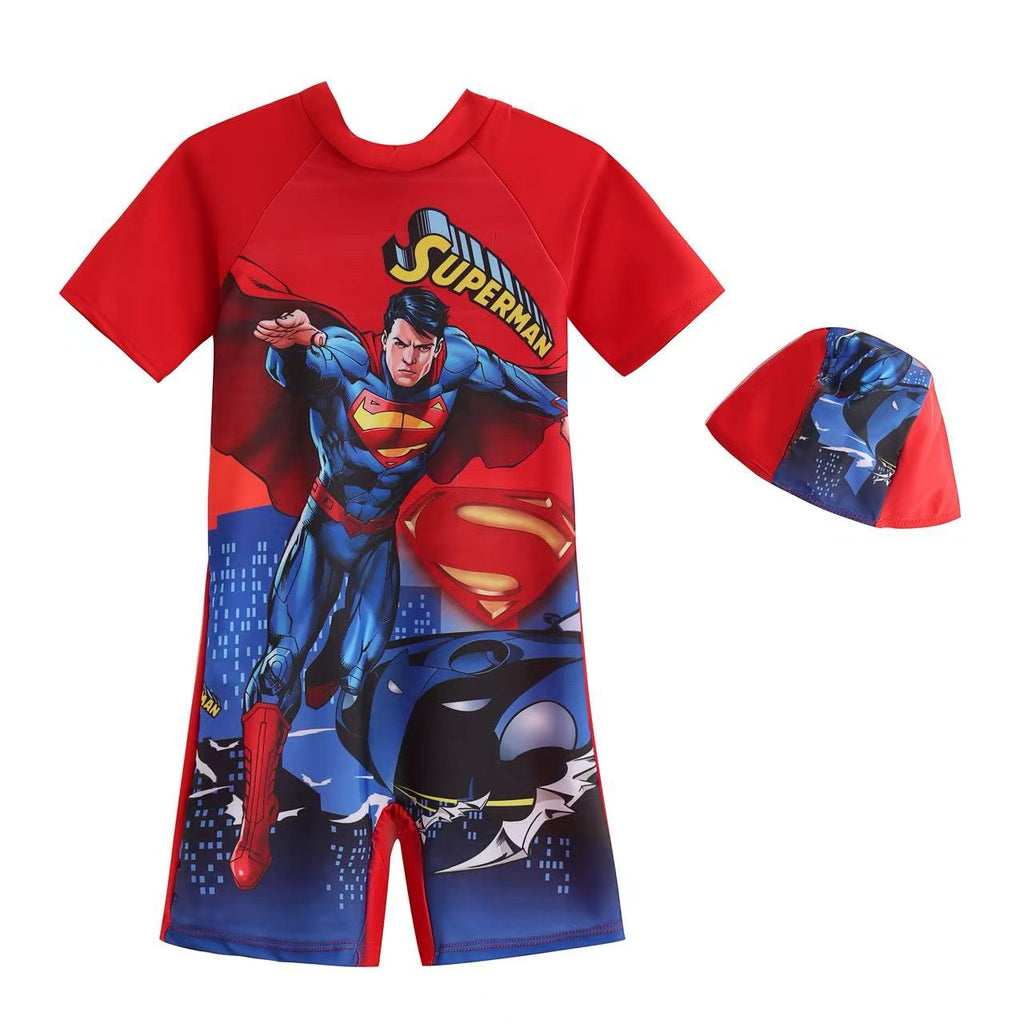 Boys Superman Swimming Costume | Sizes S, M, L, 2XL | Fun & Comfortable Swimwear