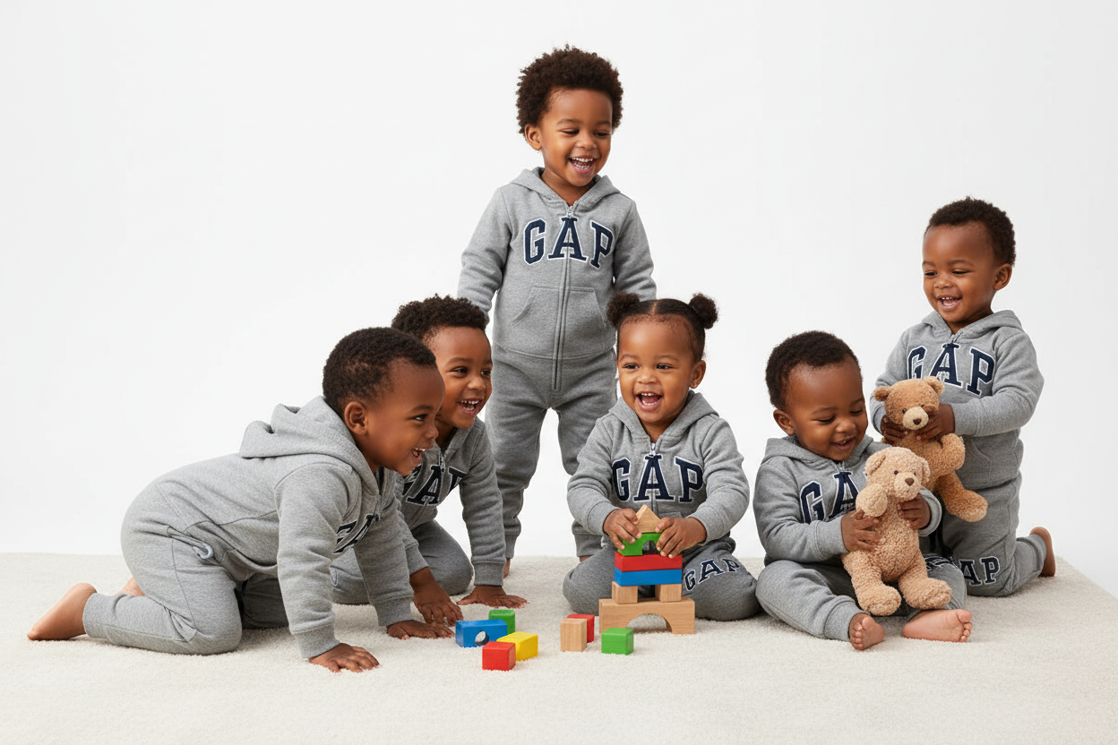 Grey GAP Kids Tracksuit | Unisex | 100% Cotton | Sizes 12‑18M–3T