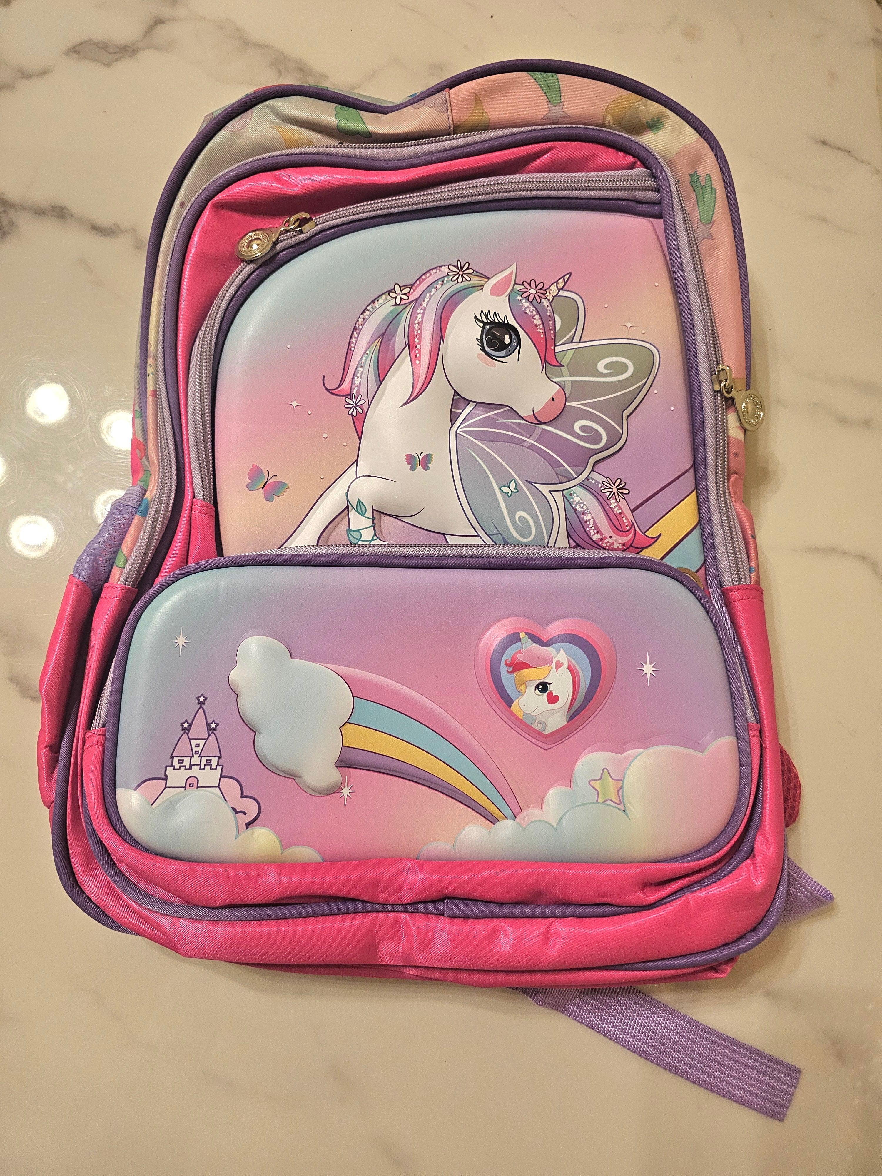 Unicorn Themed School Bag for Girls  | Pink Waterproof Backpack