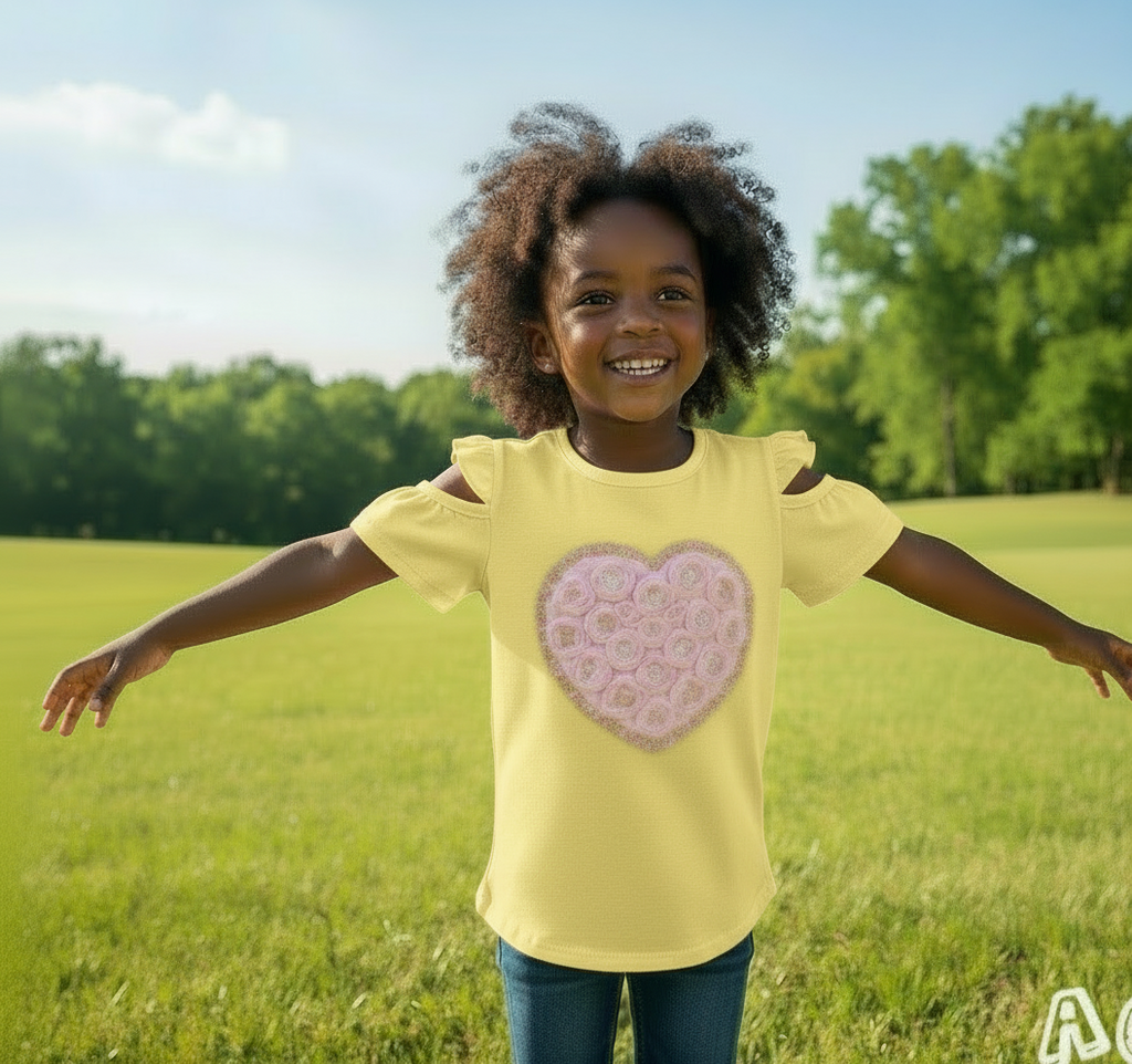 Girls funky t-shirt with live heart