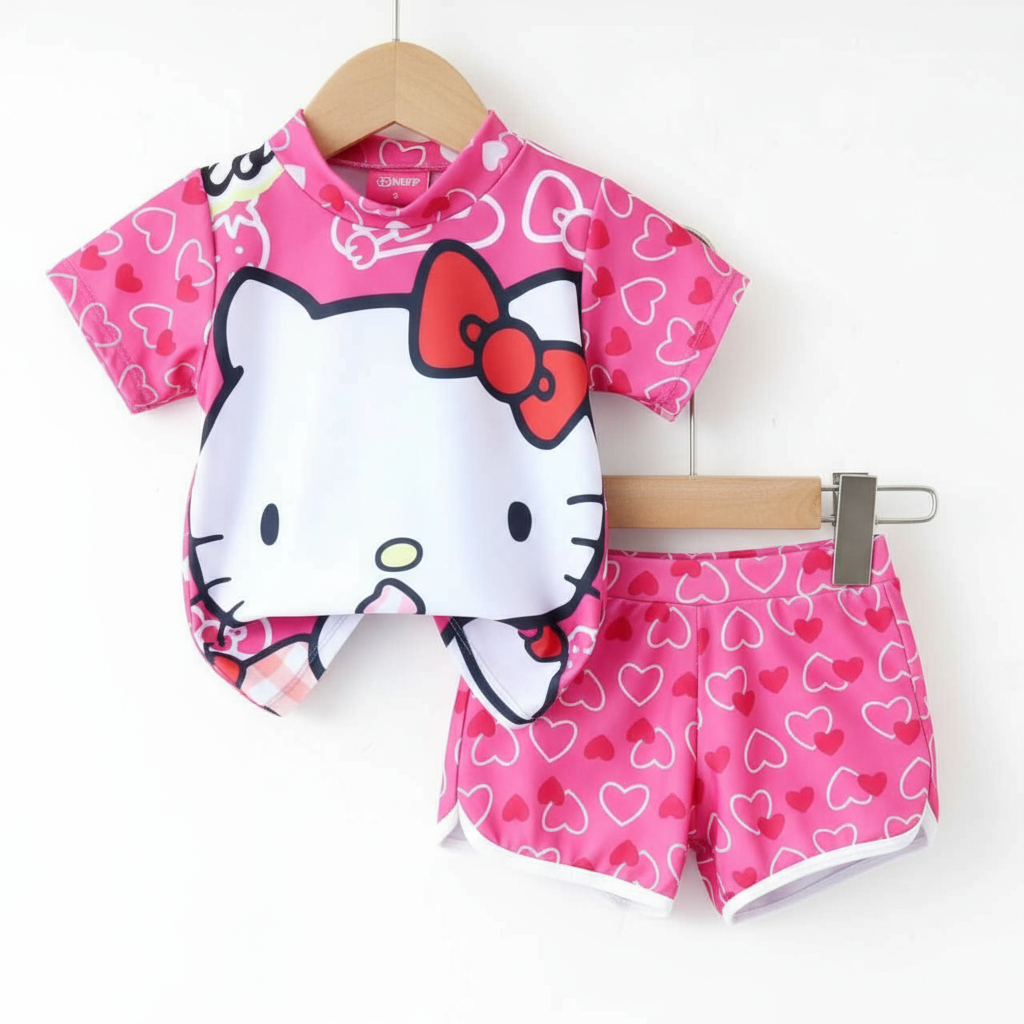 Girls’ Swimming Costumes |Two piece Hello kitty| Comfortable & Stylish Swimwear