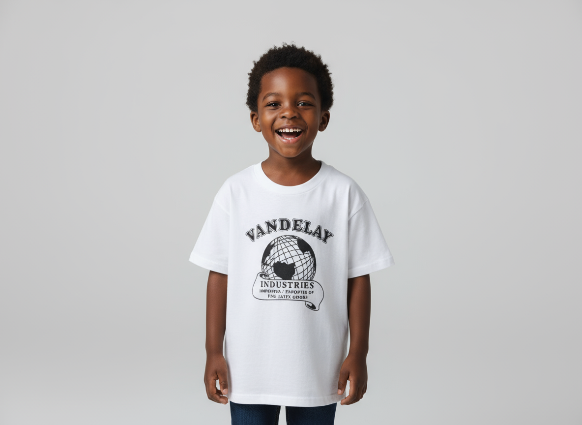 Vandelay Themed Boys Short Sleeve T-Shirts | White | Sizes 5, 7, 9, 11, 13